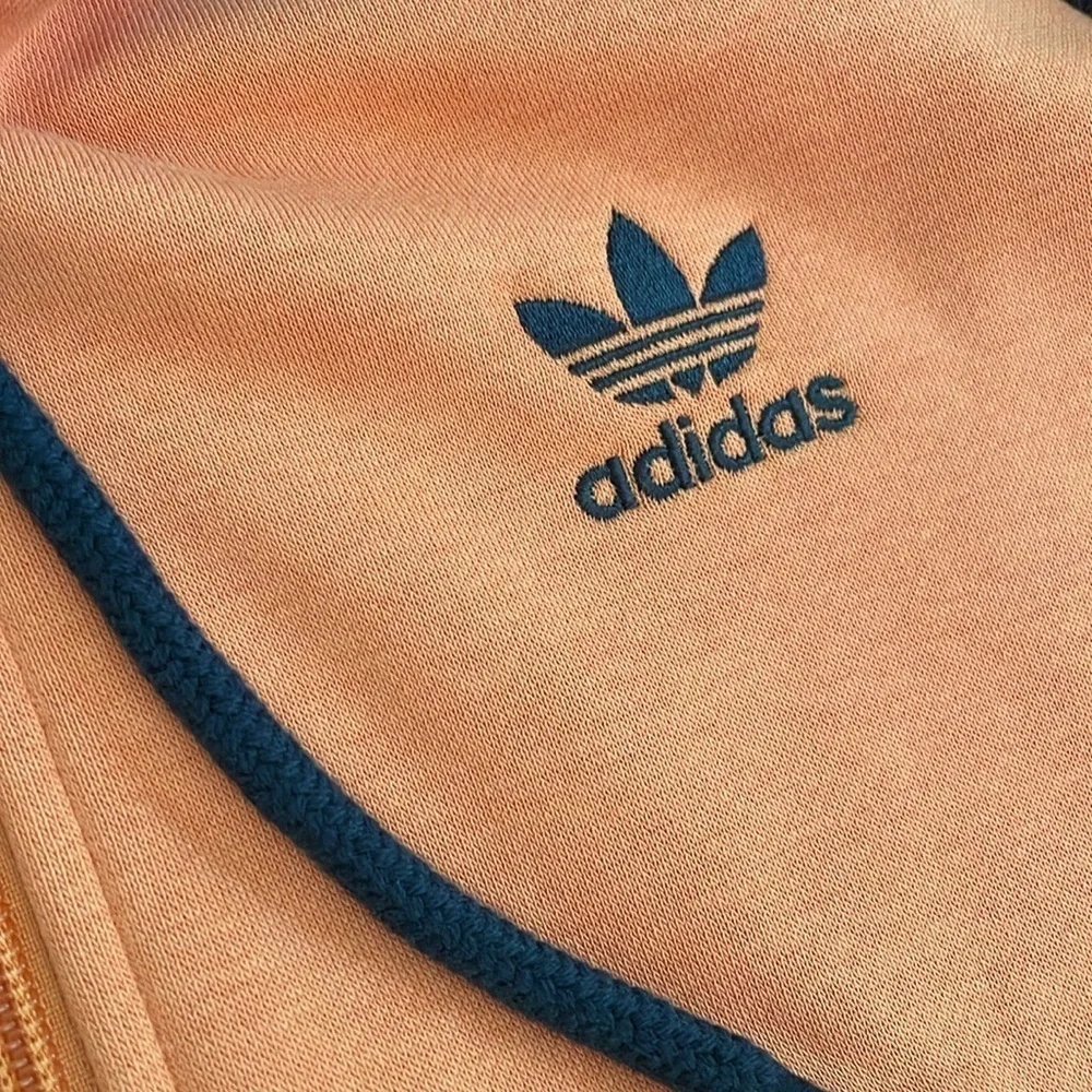 Adidas SST New Hooded Hoodie Full Zip Sweatshirt Orange Navy Blue Men S